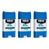 Gillette Kit X3 Clear Gel Antibacterial Desodorante Hombre 