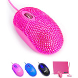 Mini Mouse/raton Ordenador Con Cable Óptico Usb Pink Mouse R