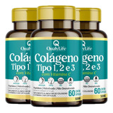 Colágeno Tipo 1,2 E 3 Vitamina C 3 X 60 Cápsulas Qualylife