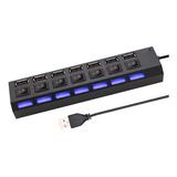 Tomada Hub 7 Portas Usb 2.0 Led Indicador Entrada Para Fonte