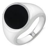 Anillo Plateado Centro Negro Poppe.arg