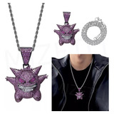 Cadena De Eslabones Hip Hop Gengar Collares Diamantes Hombre