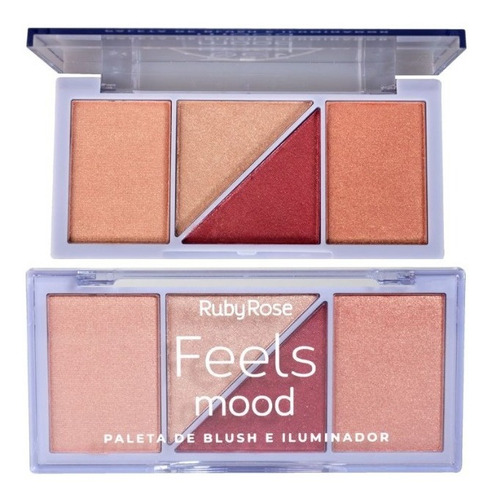 Paleta De Blush E Iluminador Feels Mood Hb75292 Rubyrose Cor Da Sombra Dourado