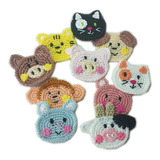 Caritas Animales Tejidos Crochet Apliques Souvenir Pack X 10