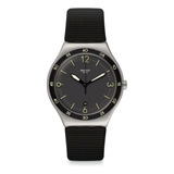 Reloj Swatch Irony Black Suit Big Classic Yws454 Color De La Correa Negro Color Del Bisel Gris Color Del Fondo Negro