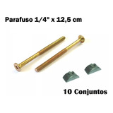 Parafuso De Montagem Móveis Cama Berço 1/4x12,5cm Kit 10 Pç