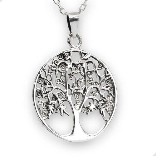 Collar Árbol De La Vida Plata 925 + Cadena De Plata | M180