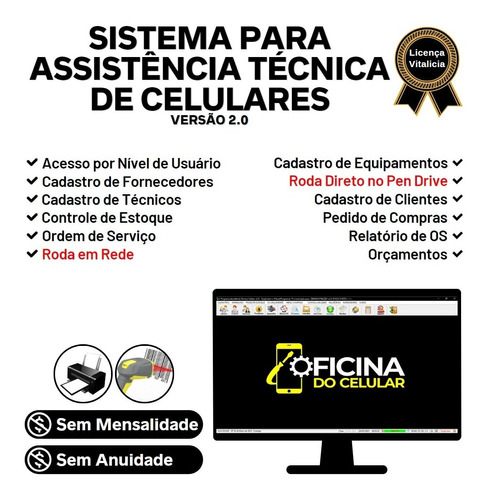 Sistema Ordem De Serviço Celular + Cadastros + Clientes V2.0