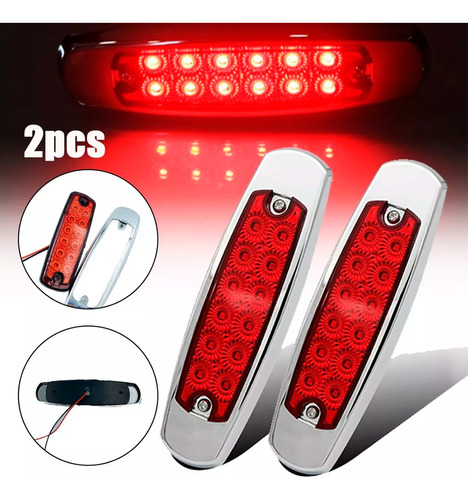 2 Pz Plafon Luz Led Indicador Lateral Para Remolque Camion