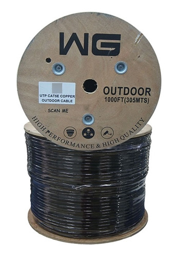 Cable Utp Exterior Cat 5e Cobre 100% Rollo X 305 Metros