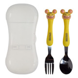 Set Cubiertos Infantil 3 Animalitos Amarillo Topsoc