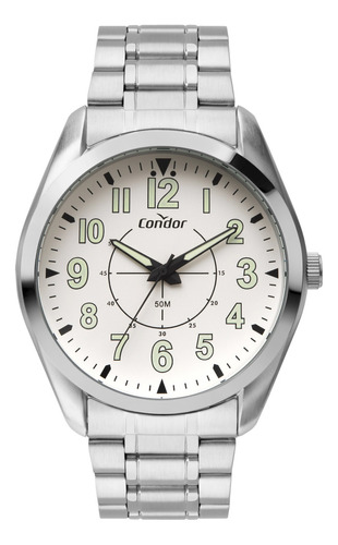 Relógio Masculino Militar Copc21jes/4k Prata Condor