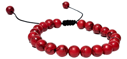 Pulsera Protectora Howlite Roja Piedra Natural  + Packaging 