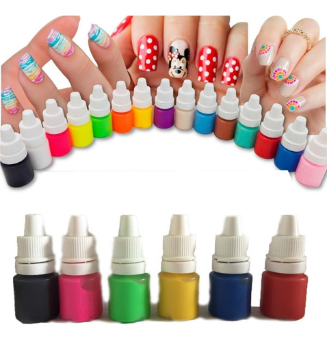 ¡ Kit De 12 Pinturas Acrílicas Nail Art Decoración Uñas !!