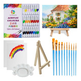 Kit De Pintura Acrílica 24 Colores 12ml Set Arte Profesional