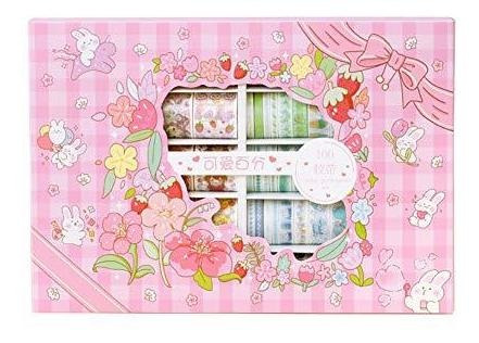 100 Rollos De Cinta Adhesiva Decorativa De Papel Washi Kawai