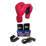 Kit Guantes Nacionales + Soga + Bucal + Venda Box Kickboxing