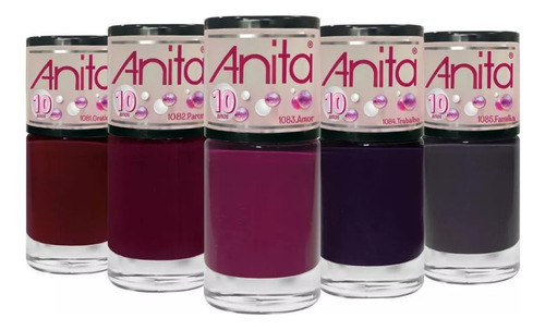 Nova Coleção Anita 10 Anos Kit Com 05 Esmaltes