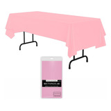 Mantel Rectangular Desechable Granmark - 3 Piezas Color Rosa Bebé Solido