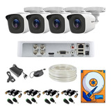 Kit Video Vigilancia Epcom 4 1080p Metal 100mts Utp 500gb