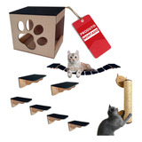 Playground Gato 8 Pcs Ponte Prateleira Degrau + Brindes (p)