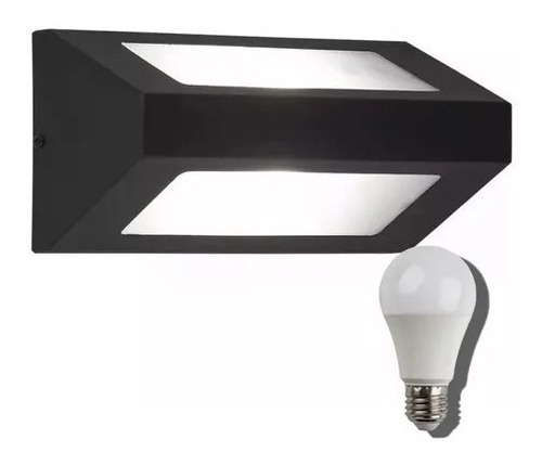 Aplique Luz Exterior Bidireccional + Lampara Led 9w O 10w