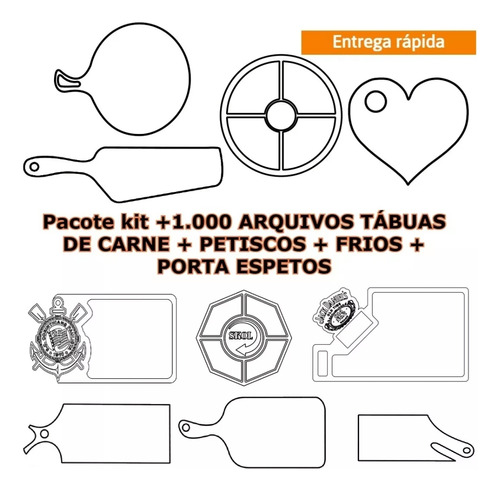 Pacote Kit +1000 Vetores Tabua Carne E Petisqueiras Router