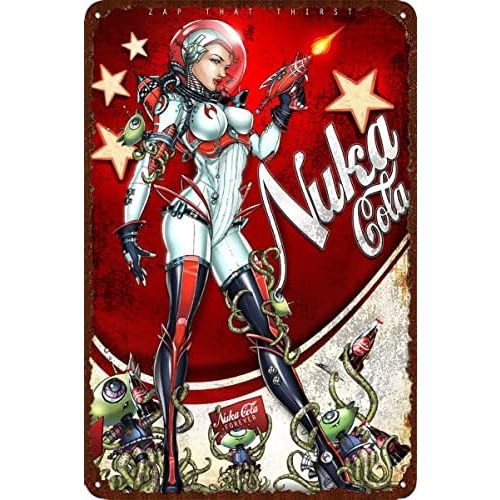 Cartel De Nuka Cola Señal De Lata Pared Arte Hombre Cu...