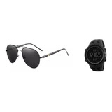 Gafas Lentes De Sol Polarizadas Uv 400 + Reloj Skmei 1251