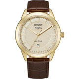 Reloj Citizen Corso Dress Classic Original Hombre Color De La Correa Marrón Color Del Bisel Dorado