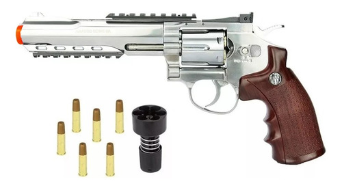 Revolver 38 Rossi Pressao 4 5 Cromado Metal Co2 E Capsulas