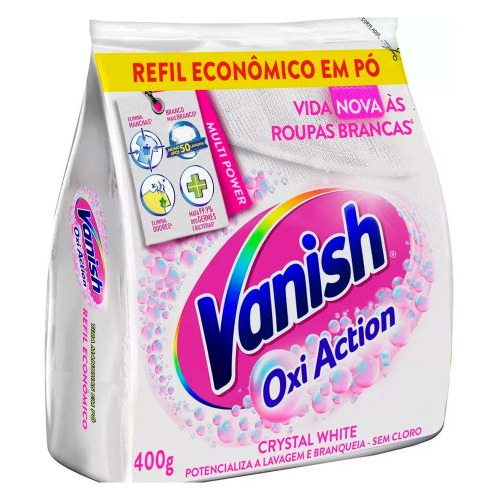 Tiramanchas Em Pó Refil Vanish Oxi Action Crystal White 400g