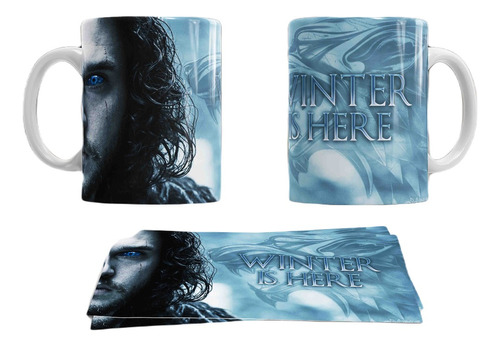 Taza De Game Of Thrones De Las Casas Y Personajes Color Agua Jon Snow