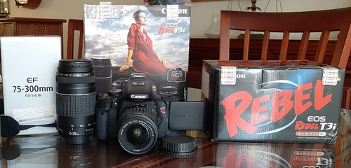  Canon Eos Rebel T3i Dslr Color  Negro. Kit Con 2 Lentes