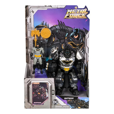Dc Comics, Figura De Acción De Batman De 15 Cm De La Colección Metal Force Con Minifigura De 10 Cm, Bláster Y Traje De Armadura. Juguete Para Niños A Partir De 4 Años | Envío gratis