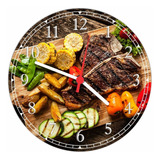 Relógio De Parede Comida Carne Churrasco Gourmet 30 Cm Q001
