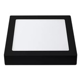 Aplique Panel Plafón Negro Led 28w Cuadrado Aluminio X 2 Uni