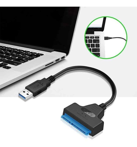 Cabo Usb 3.0 Adaptador Leitor De Hd E Ssd (de Notebook) 2,5 Cor Preto