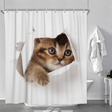 Cortinas De Baño Impermeables Gatos 150x180cm