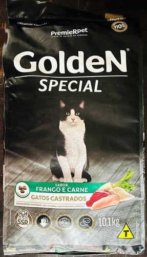 Golden P Especial Special Gatos Cast Carne E Frango 10,1kg