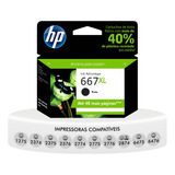 Cartucho Hp 667 Xl Original Preto 2374 A 2376 2775 2776 6475