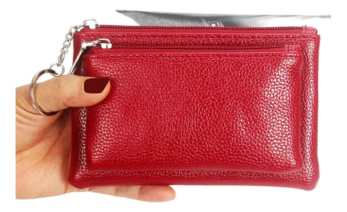 Cartera Delgada De Piel Sintética Con Cremallera Y Tarjetero | MercadoLibre
