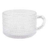 Taza De Café De Vidrio En Relieve Con Asa, Tazas De Té Trans