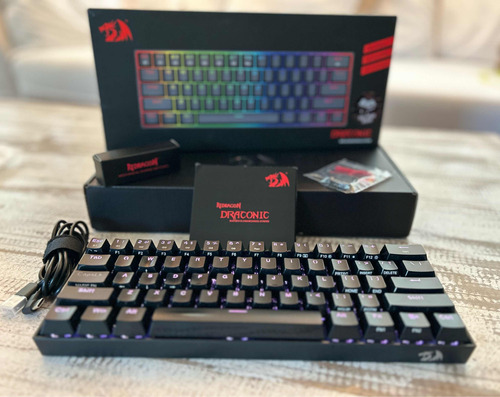 Teclado Gamer Bluetuth Redragon Draconic K530 Rgb 60% Negro