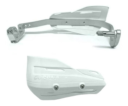 Protetor De Mão Corona Nove Branco Motocross Trilha 