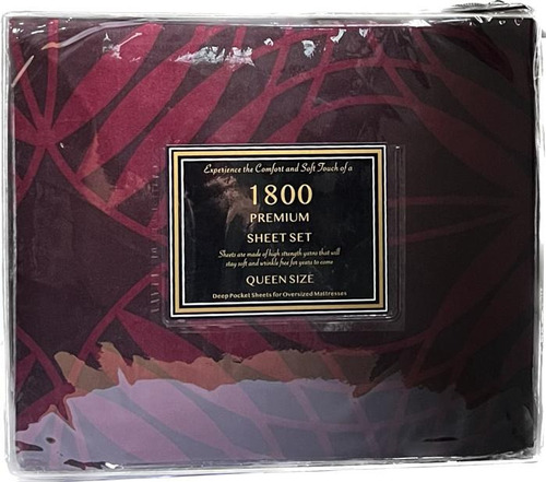 Sabanas 1800 Hilos Premium Estampada, Queen Size Ultra Suave