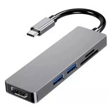 Hub Tipo-c 5 En 1 Hdmi + Usb3.0 X 2 + Lector Sd Y Microsd