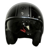 Casco Abierto Hawk 721 Challenger Negro Gris Talle M Om