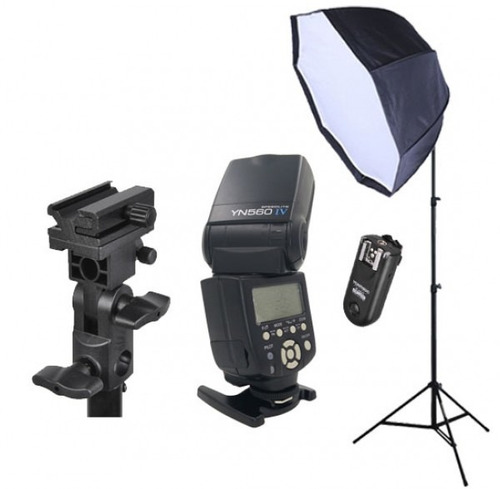 Kit Flash Yn560 Iv, Octabox 80cm, Receptor, Bracket Y Tripie