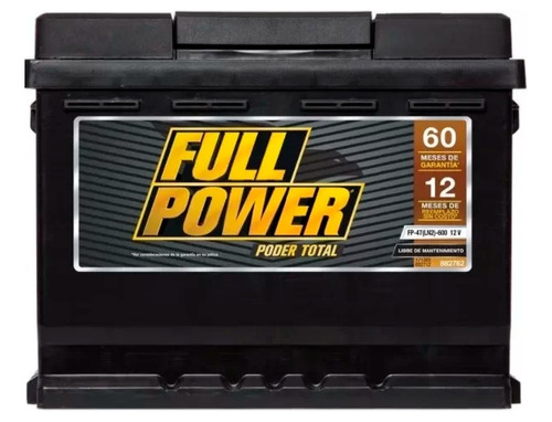 Pila De Carro Marca Fullpower Tipo Fp-47-600 Entrega Cdmx.